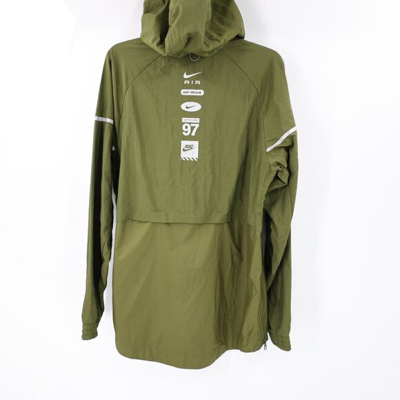 Nike Jacket Mens medium green Air Max 97 Anorak Windbreaker Pullover Hooded